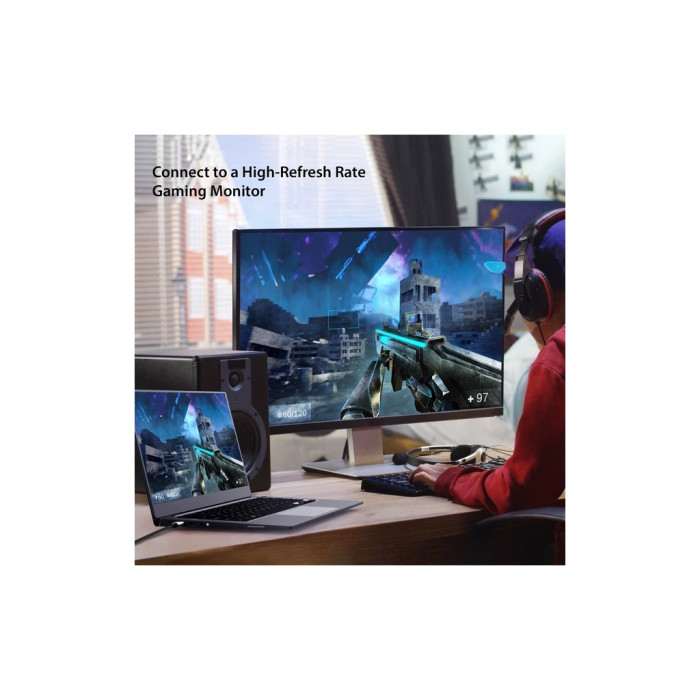 Кабель мультимедійний USB-C to HDMI M 1.8m 8K 60Hz LED RGB J5create (JCC157-N)