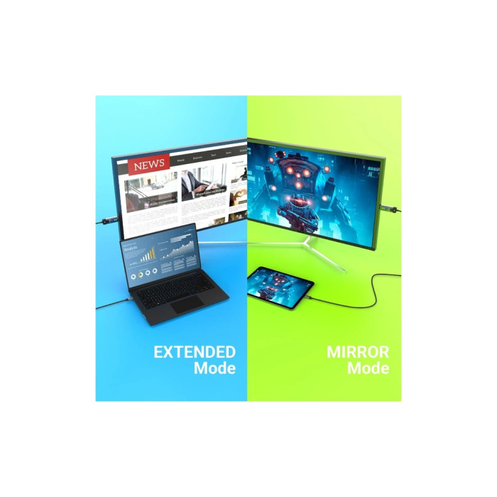 Кабель мультимедійний USB-C to HDMI M 1.8m 8K 60Hz LED RGB J5create (JCC157-N)
