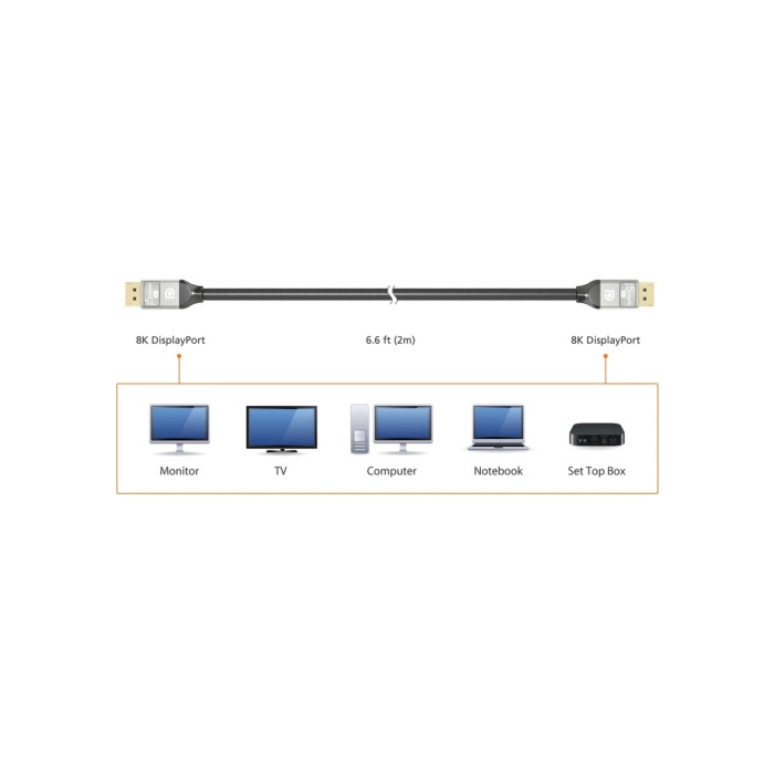 Кабель мультимедійний DisplayPort M to DisplayPort M 2.0m V1.4 8K 60Hz J5create (JDC43-N)