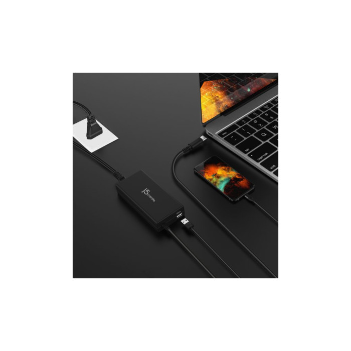 Блок живлення до ноутбуку J5create USB-C/PD/90W, USB-A/10W (JUP2290C-EN)