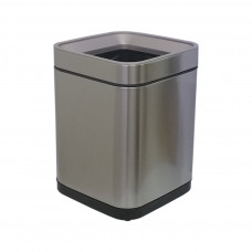 Контейнер для сміття JAH квадратний без кришки з вн. відром срібний металік 15 л (7037)