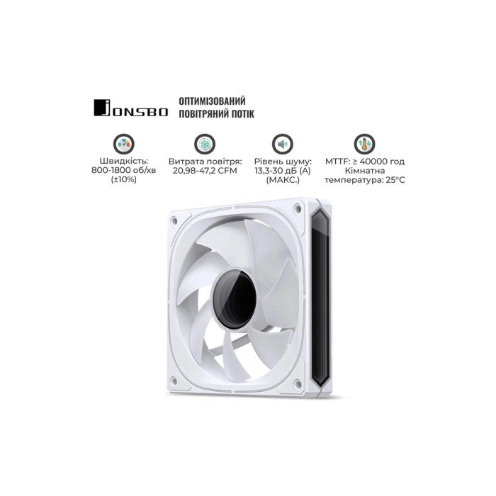 Кулер до корпусу JONSBO FR-505W ARGB White