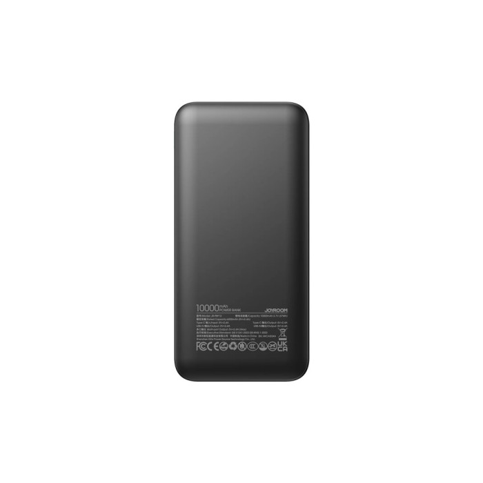 Батарея універсальна JOYROOM 10000mAh 12W 2*USB-A, USB-C In/Out, Black (JR-PBF12 / 6956116713256)