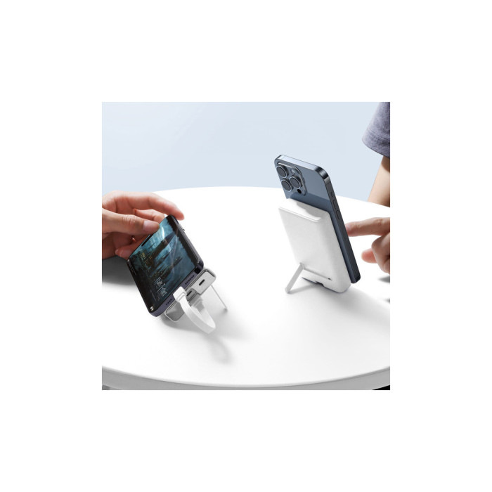 Батарея універсальна JOYROOM Magnetic Wireless 10000mAh 20W QC, USB-C In/Out White (JR-PBM01 / 6941237112545)