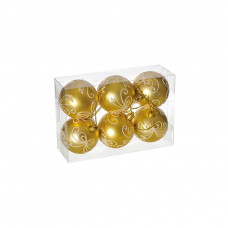 Ялинкова іграшка Jumi 6 шт (6 см) золоті (5900410664128)