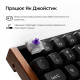 Клавіатура Keychron K2HE Gateron Double-Rail Magnetic Nebula Hot-swap QMK Wireless/Bluetooth/USB-А UA Wood/Black (K2H-F1-UA)
