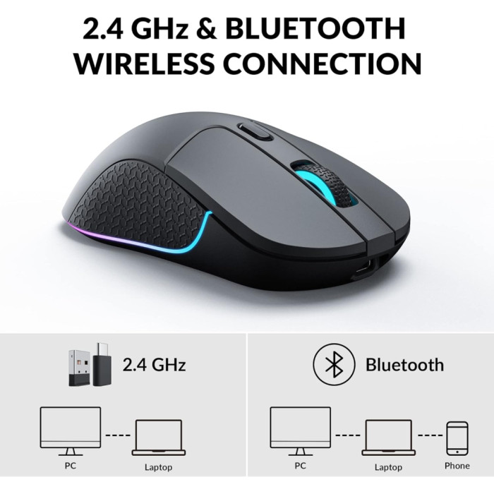 Мишка Keychron M3 Wireless/Bluetooth/USB Black (M3-A1)