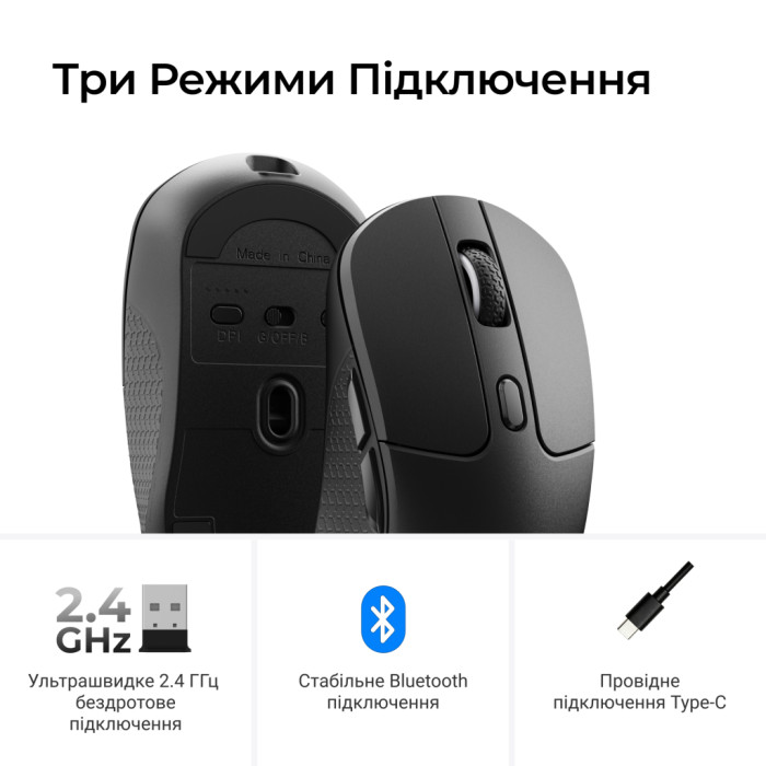 Мишка Keychron M3 Wireless/Bluetooth/USB Black (M3-A23)