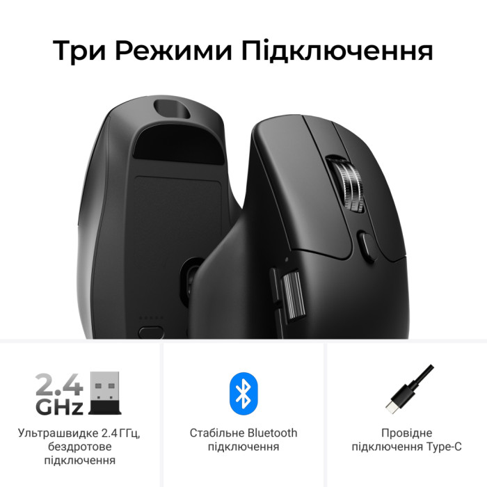 Мишка Keychron M6S Wireless/Bluetooth/USB Black (M6S-A72)