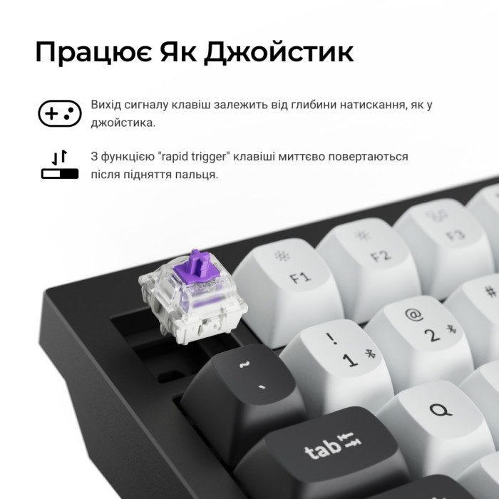 Клавіатура Keychron Q1 HE Magnetic Switch RGB UA Black (Q1H-M1-UA)