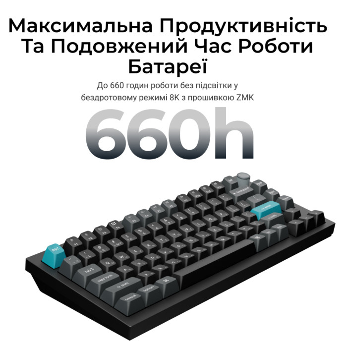 Клавіатура Keychron Q1 Ultra Keychron Red Switch RGB UA Black (Q1U-M1-UA)