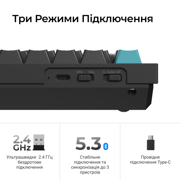 Клавіатура Keychron Q1 Ultra Keychron Red Switch RGB UA Black (Q1U-M1-UA)
