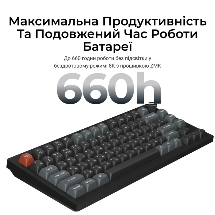 Клавіатура Keychron V1 Ultra Keychron Red Switch RGB UA Black (V1U-D1-UA)