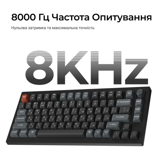 Клавіатура Keychron V1 Ultra Keychron Red Switch RGB UA Black (V1U-D1-UA)