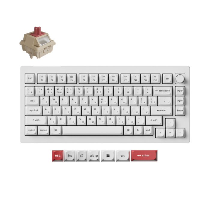 Клавіатура Keychron V1 Ultra Keychron Red Switch RGB UA White (V1U-F1-UA)