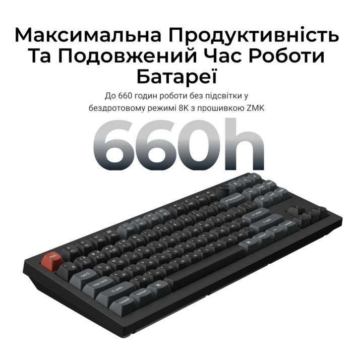 Клавіатура Keychron V3 Ultra Keychron Red Switch RGB UA Black (V3U-D1-UA)