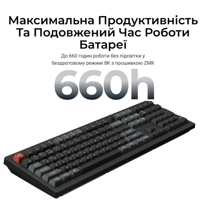 Клавіатура Keychron V6 Ultra Keychron Red Switch RGB UA Black (V6U-D1-UA)