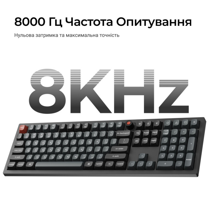 Клавіатура Keychron V6 8K Keychron Super Red Switch RGB USB UA Black (V6W-D1-UA)