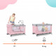 Ліжечко Kinderkraft манеж з пеленатором Leody Pink (5902533917945)