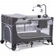Дитячий манеж Kinderkraft кровать Leody с пеленатором Grey (5902533917952)