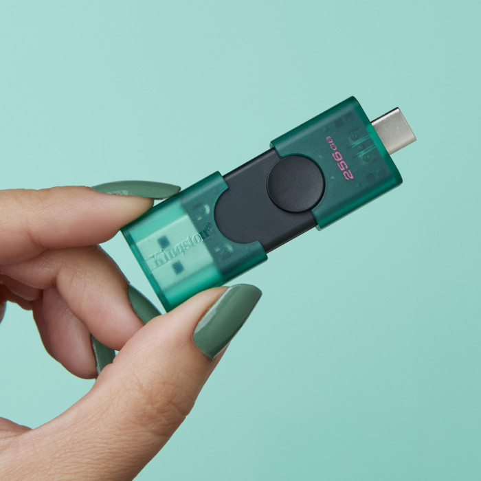 USB флеш накопичувач Kingston 256GB DataTraveler Duo USB 3.2 / Type-C Black/Green (DTDEG2/256GB)