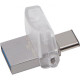 USB флеш накопичувач Kingston 128GB DataTraveler microDuo 3C USB 3.0/Type C (DTDUO3C/128GB)