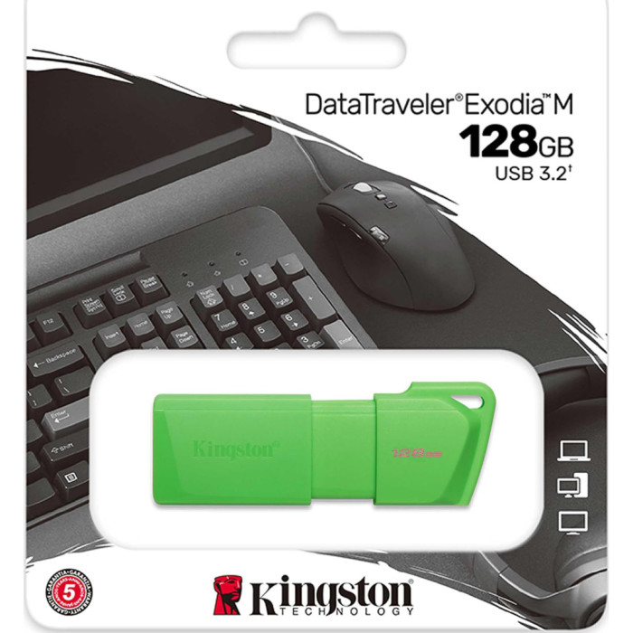USB флеш накопичувач Kingston 128GB DataTraveler Exodia M Green USB 3.2 (KC-U2L128-7LG)