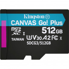 Карта пам'яті Kingston 512GB microSDXC class 10 UHS-I/U3 Canvas Go Plus (SDCG3/512GBSP)