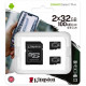 Карта пам'яті Kingston 2x32GB microSD class 10 U1 V10 A1 Canvas Select Plus (SDCS2/32GB-2P1A)