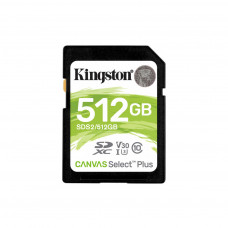 Карта пам'яті Kingston 512GB SDXC class 10 UHS-I U3 Canvas Select Plus (SDS2/512GB)