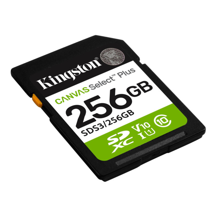 Карта пам'яті Kingston 256GB SDXC class 10 UHS-I V10 A1 Canvas Select Plus (SDS3/256GB)