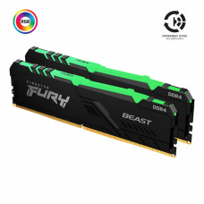 Модуль пам'яті для комп'ютера DDR4 32GB (2x16GB) 3200 MHz Fury Beast RGB Kingston Fury (ex.HyperX) (KF432C16BB1AK2/32)