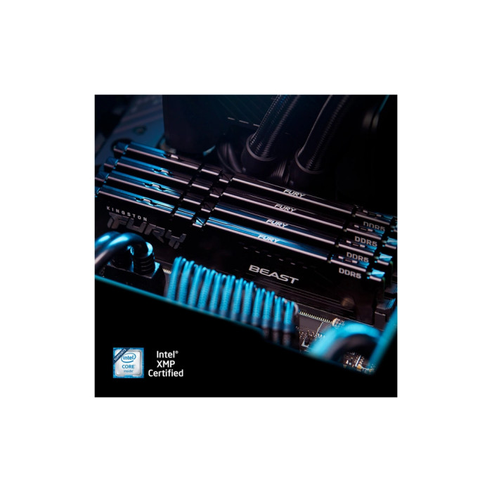 Модуль пам'яті для комп'ютера DDR5 64GB (2x32GB) 5200 MHz Beast Black Kingston Fury (ex.HyperX) (KF552C40BB2K2-64)