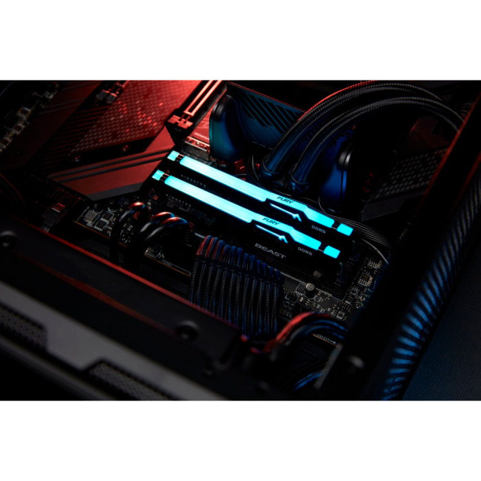 Модуль пам'яті для комп'ютера DDR5 32GB 5600 MHz Beast RGB Black Kingston Fury (ex.HyperX) (KF556C36BBE2A-32)