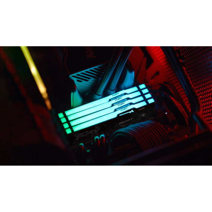 Модуль пам'яті для комп'ютера DDR5 32GB 5600 MHz Beast RGB Black Kingston Fury (ex.HyperX) (KF556C36BBE2A-32)