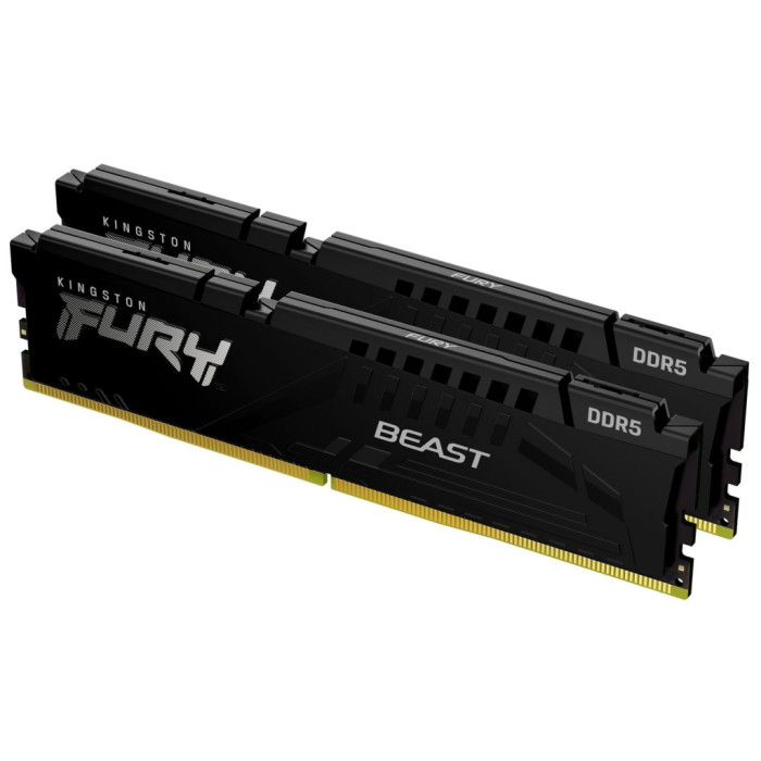 Модуль пам'яті для комп'ютера DDR5 64GB (2x32GB) 5600 MHz Beast EXPO Black Kingston Fury (ex.HyperX) (KF556C40BB2K2-64)
