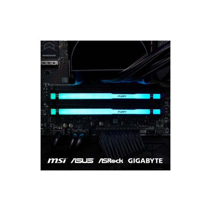 Модуль пам'яті для комп'ютера DDR5 128GB (2x64GB) 5600 MHz Beast RGB Kingston Fury (ex.HyperX) (KF556C40BBAK2-128)