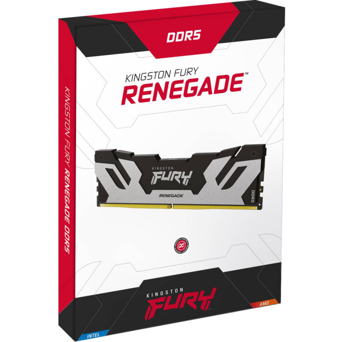 Модуль пам'яті для комп'ютера DDR5 48GB (2x24GB) 8000 MHz Renegade Black/Silver Kingston Fury (ex.HyperX) (KF580C38RSK2-48)