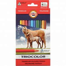Олівці кольорові Koh-i-Noor Triocolor Jumbo Horses 24 кольорів (3144)