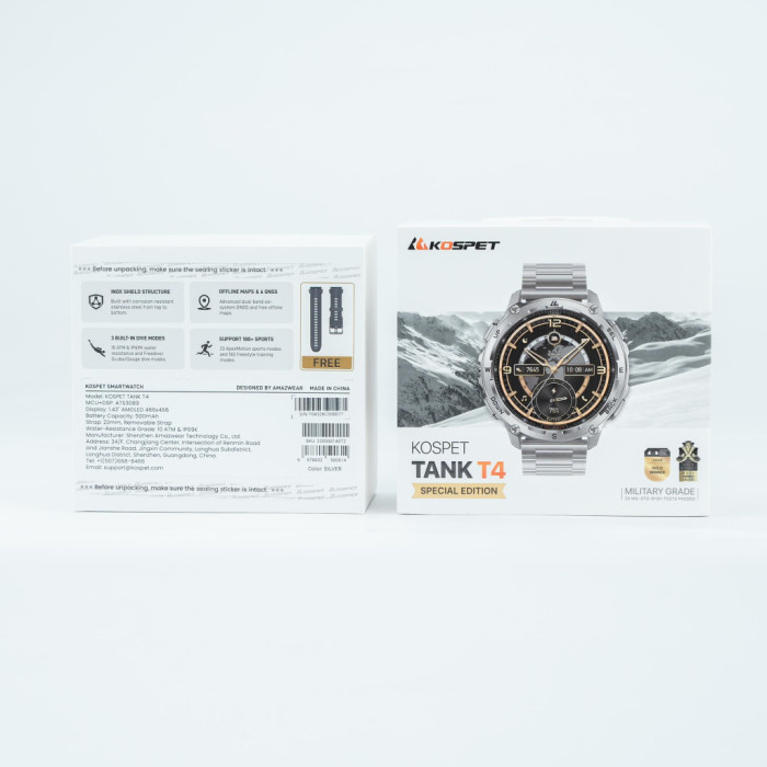 Смарт-годинник KOSPET TANK T4SE SILVER (6978602500614)