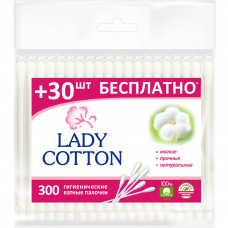 Ватні палички Lady Cotton в поліетиленовому пакеті 300 шт. (4823071621402)