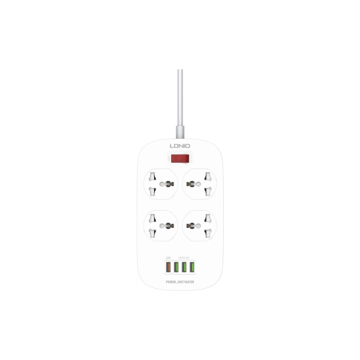 Мережевий фільтр живлення LDNIO SC4407Q 4роз. 4USB 2м (SC4407Q)