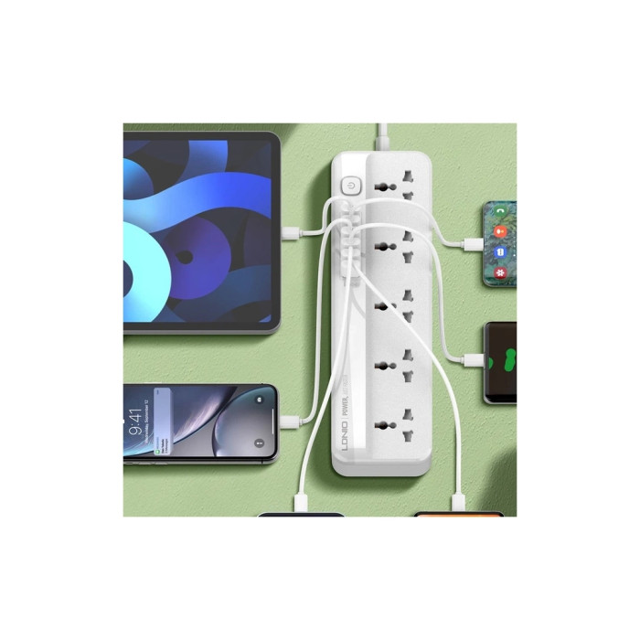 Мережевий фільтр живлення LDNIO SC5614 5роз. 3USB 2м (SC5614)