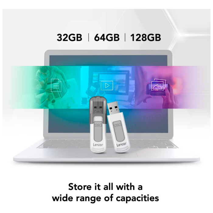 USB флеш накопичувач Lexar 64GB V100 USB 3 (LJDV100-64GABGY)