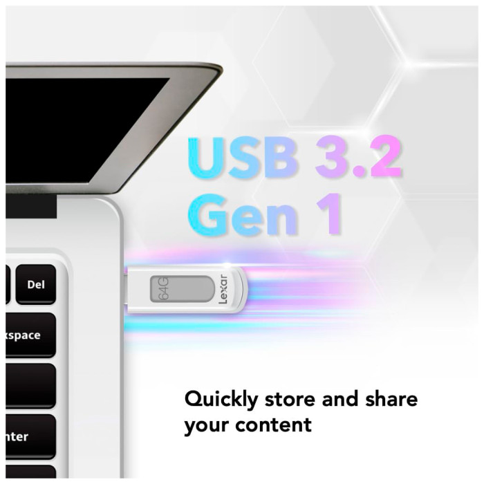USB флеш накопичувач Lexar 64GB V100 USB 3 (LJDV100-64GABGY)