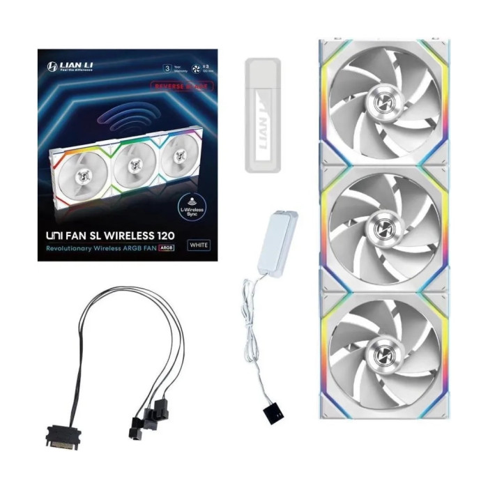 Кулер до корпусу Lian Li Uni Fan SL WIRELESS 120-3 REVERSE BLAD (G99.12RSL1W3W.00)