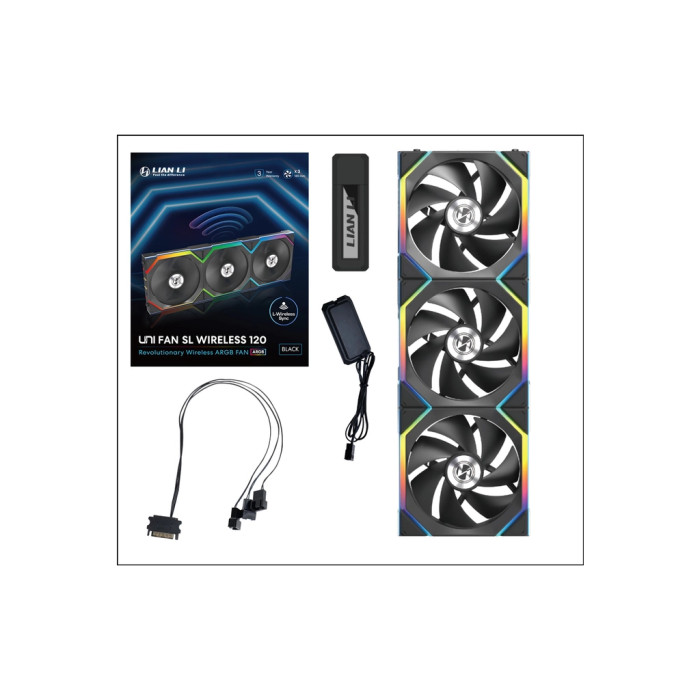 Кулер до корпусу Lian Li Uni Fan SL WIRELESS 120-3, Black (G99.12SL1W3B.00)