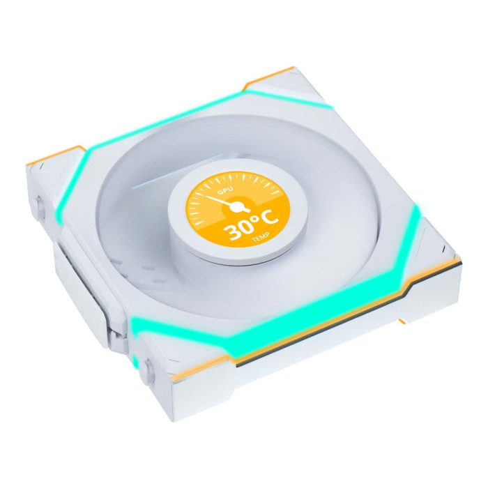 Кулер до корпусу Lian Li UNI Fan SL WIRELESS LCD 120-1, White (G99.12SLLCD1W1W.00)