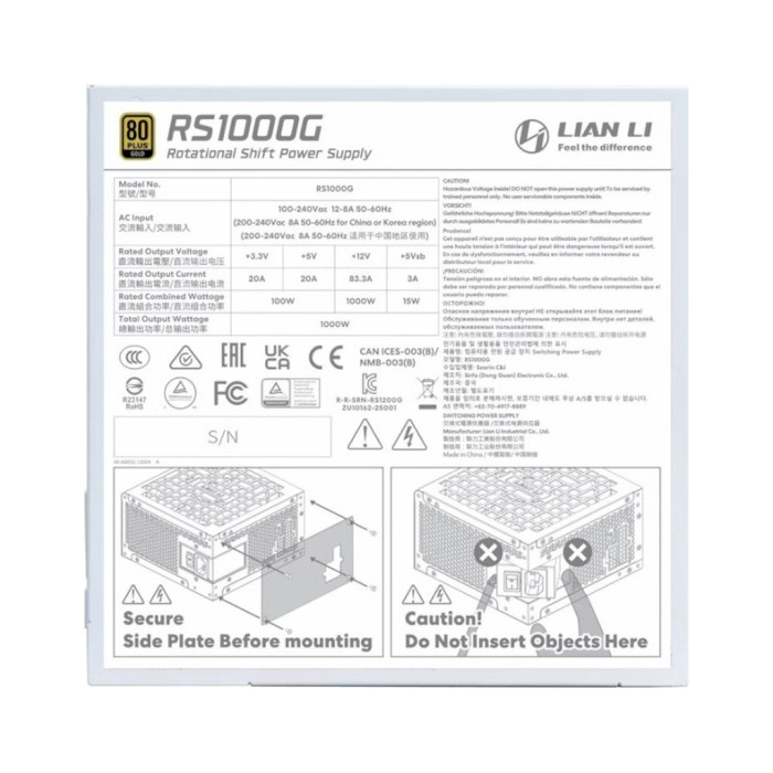 Блок живлення Lian Li 1000W RS Gold (G9P.RS1000G.WH00.EU)