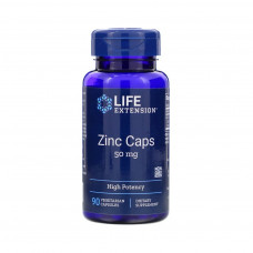 Мінерали Life Extension Цинк високої ефективності, Zinc Caps, High Potency, 50 мг, 9 (LEX-18139)